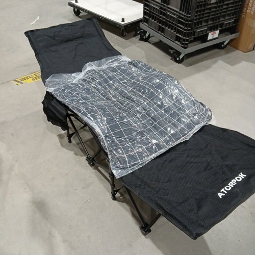 ATORPOK Portable Folding Camping Cot for Adults with Cushion  - 450LBS CAPACITY - 27.5' X 75" X 13.8" - BLACK - (Model: ‎ZZM-1) image 3