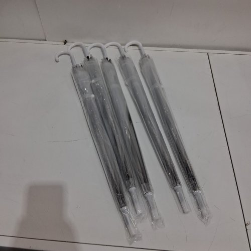 5pk Canopy Wedding Umbrellas with J-Hook Handle - 27" - CLEAR image 2