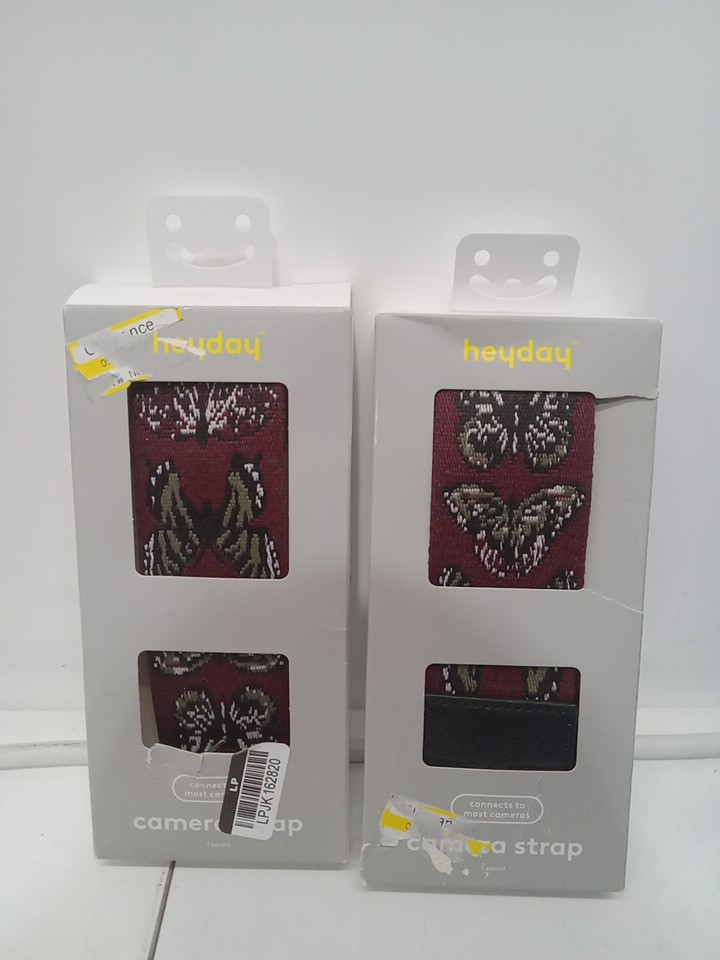 HEYDAY ADJUSTABLE  camera strap - maroon butterfly image 2