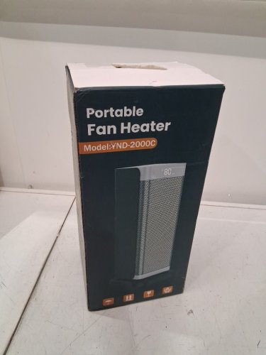 kqpz indoor space heater with Thermostat and 70° Oscillating - 1500w - gold/black (model: YND-2000C) image 2