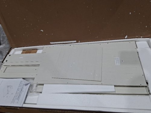 Farmhouse Writing Desk with Storage Drawer and Cabinet - white/ cream (model: j3m020) image 3