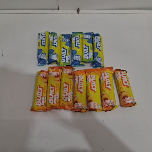 10PK Built Bar Sour Puff Protein Bar Variety Pack - 16g Protein Each - Blue Raspberry / Peach image 3