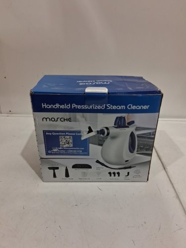 mosche Handheld Pressurized Steam Cleaner with Accessory Set - All Natural Household Steam Cleaning - BLUE/ WHITE (model: whl-603) image 2