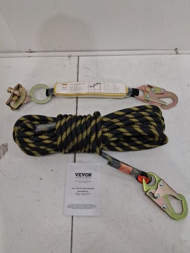 Vertical lifeline assembly Fall Protection Rope - 0.55" x 50FT - black/yellow (model: rope-s-50) image 2