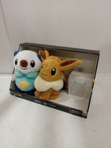 2pk pokemon soft plushie - oshawott/eevee - blue/brown image 2