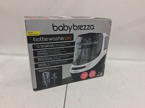 BabyBrezza Bottle Washer Pro 3-in-1 washer/sterilizer/dryer - holds 4 bottles - black/white (model: BRZ0103) image 2