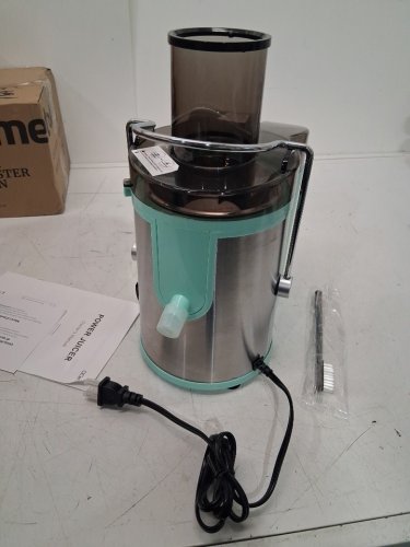 QCen Centrifugal Fruit/Vegetable power Juicer Extractor Machine with Wide Mouth - 500W - 3” Feed Chute - aqua (model: KS-501) image 3