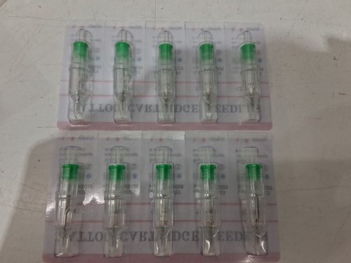 40PC Cinra Disposable Tattoo Cartridge Needles - Green / Clear (Model: 1205M1) image 3