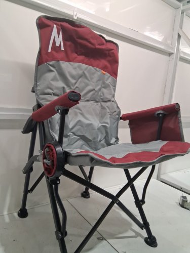 Overmont Oversized Fully Padded Folding Camping Chairs with Cooler Pockets & Carry Bag - Supports 450LBS - RED/GREY image 5