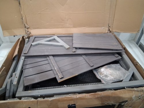 *2 boxes* aivituvin outdoor wooden cat/pet enclosure with 4 tiers - 77" x 36" x 69" - brown/gray(see notes) - (model: air54-hk) image 8