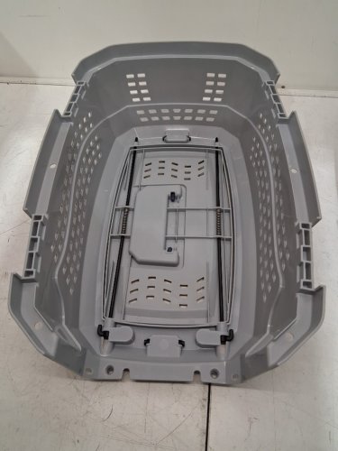 AMAZON BASICS TWO-DOOR TOP-LOAD HARD SIDED PET TRAVEL CARRIER - 19" - BLUE/GREY - (MODEL: 6009-S) image 3
