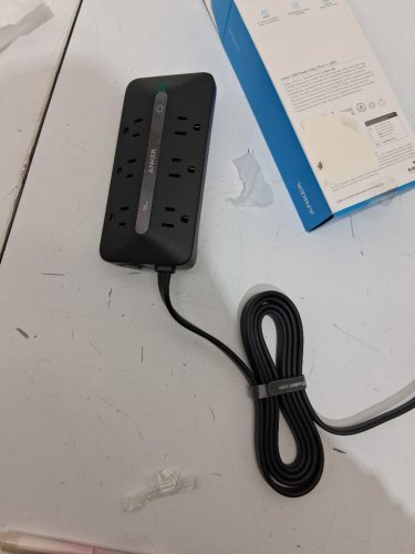 Anker 10-in-1 Ultra Thin Power Strip Extension Cord - with 6 AC, 2 USB-A/2 USB-C port - 5ft - black (MODEL: A91f2) image 3