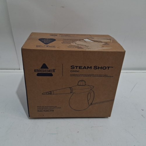 BISSELL STEAMSHOT OMNI HANDHELD PORTABLE HARD SURFACE STEAM CLEANER WITH ATTACHMENTS - 360ML - GREY/BLUE (MODEL: 4171B) image 2