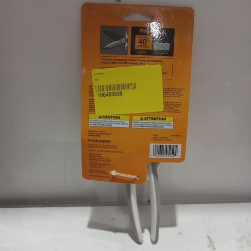 Fiskars Power Cut Easy Action Snips with cap - 8" - white/orange (model: 179300/3-53360) image 3