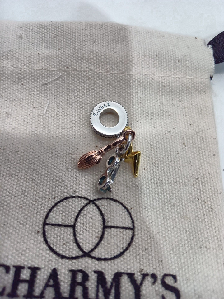 womens PANDORA X CHARMY  broom, glasses harry potter dangle charm - 14mm - s925 sterling silver image 3