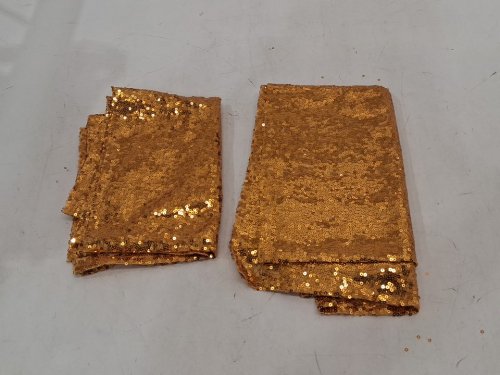 2Pk Gold Sequin Table Runner - 12" x 72", decorative Glitter Table Runner - gold image 3