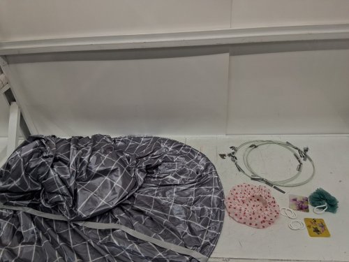 round heat insulated hanging shower curtain - 78.7" x 39.4" - grey image 3