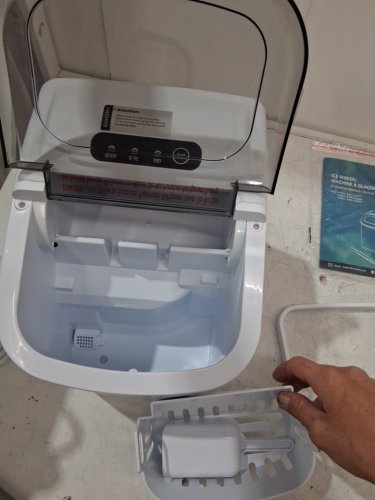 EUHOMY AUTO-CLEAN COUNTERTOP ICE CUBE MAKER - MAKES 26LBS/DAY - WHITE (MODEL:IM-06B) image 3