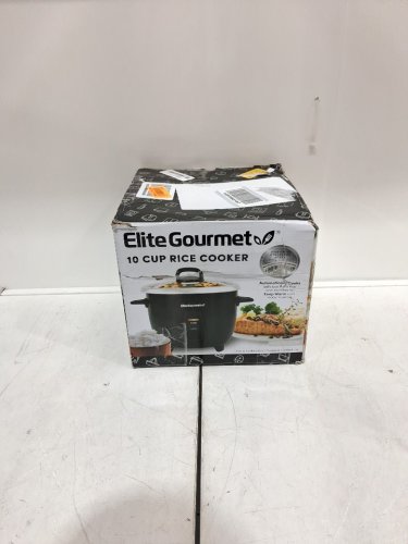 ELITE GOURMET ELECTRIC RICE COOKER WITH STAINLESS STEEL INNER POT - 10 CUP CAPACITY - BLACK (MODEL: ERC-2010B) image 2