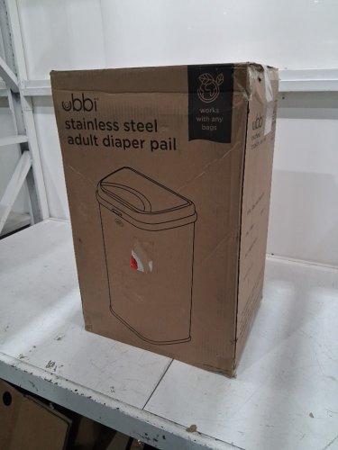 Ubbi stainless steel Adult Diaper Pail with Odor Locking, works with any bags - 13GAL - WHITE (MODEL:10800) image 2