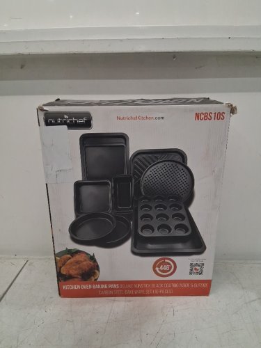 10PC NUTRICHEF Deluxe Carbon Steel Bakeware Set with Stylish Non-Stick Coating Inside AND Out - BLACK (MODEL: NCBS10S) image 2