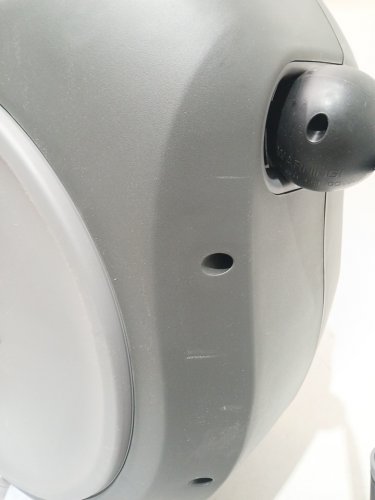 gardena rollup wall mounted retractable garden hose reel - 75ft - gray/blue - (model: 20502-80) image 9