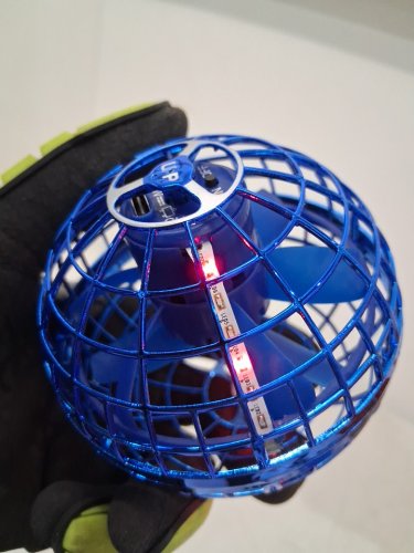 Tikduck Flying Hover Fidget Hand Controlled Mini Drone Cosmic Globe Ball - Ages 6+ - Blue/RGB image 4