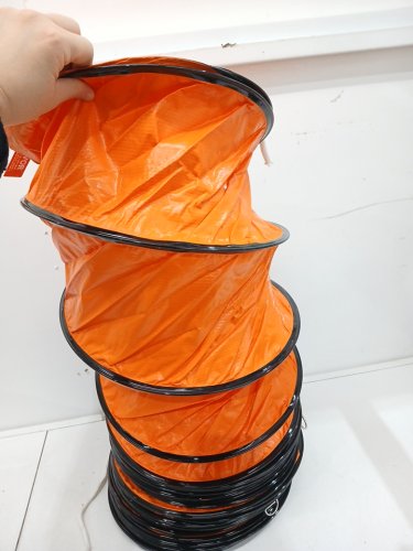 Strong Vinyl Material PVC Flexible Duct Hosing - 32FT x 1FT - Orange/Black (MODEL: YT-B-12-32) image 4