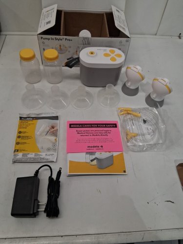 13PC MEDELA PUMP MAXFLOW IN STYLE DOUBLE ELECTRIC BREAST PUMP - 21 MM/24 MM SHIELDS - GREY image 3