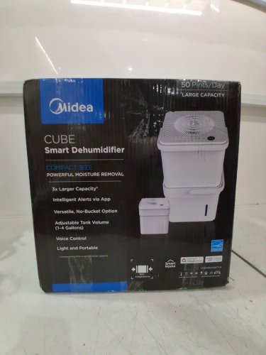 Midea cube smart wifi dehumidifier, compatible with alexa - 50 pint - 4,500 sq. ft - white (model: mad50s1qwt-A) image 4