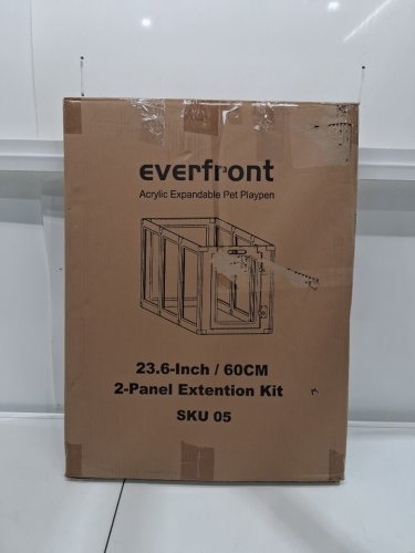 2PC Everfront Foldable Indoor Clear Acrylic Plastic Pet Playpen extention panels - 23.6" - Medium/large Dogs - White image 4