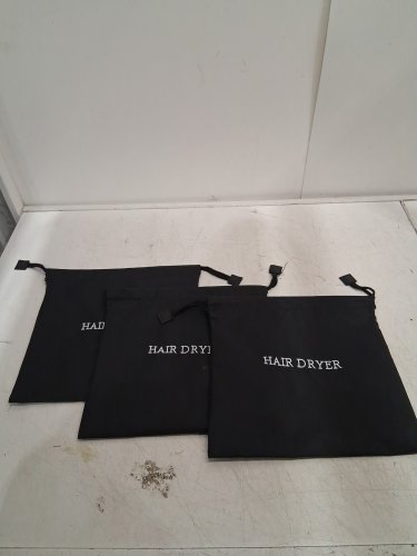 3 JERDON Hair Dryer Bag with Drawstring - 12" X 12" - BLACK (MODEL: JHDB12BK) image 2