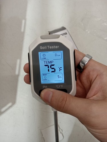 4-IN-1 BATTERY POWERED Plant Temperature/Soil Moisture/PH Meter/Sunlight Intensity tester - WHITE image 3