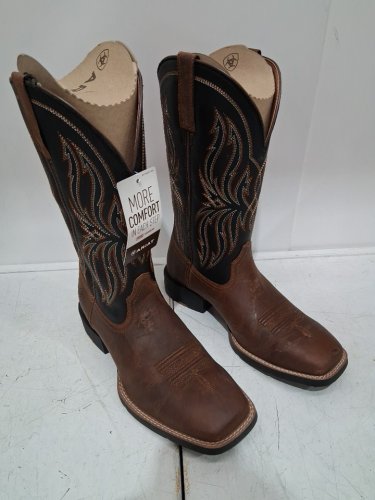 men's ariat Sport Rustler Western Boot - size 8.5 (extra wide) - Brute Brown/Tack Room Black (style: 10025127) image 4