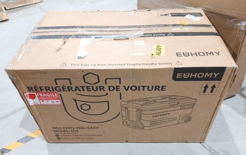 EUHOMY PORTABLE APP CONTROL DUAL-ZONE ADJUSTABLE COOLING REFRIGERATOR FREEZER / COOLER WITH HIGH-EFFICIENCY FROST-FREE COMPRESSOR / LCD DIGITAL CONTROL / HANDLE & WHEELS - 75QT - BLACK / GREY (MODEL: U75 / CF011-75BL-CAEH) image 2