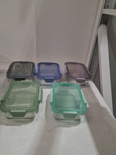 10PC ELLO COLOUR LOCK DIVIDED GLASS MEAL PREP SET - 800ML - MULTICOLOUR (MODEL: 1901809) image 3