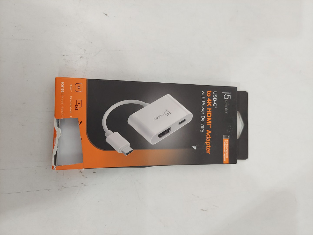 J5create usb-C To 4k HDMI adapter with power delivery for smart phones, tablets & laptops - white (Model: JCA152) image 2