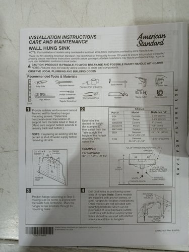 American Standard decorum Wall Hung Square Lavatory Sink - 20" x 18" - alpine white image 5