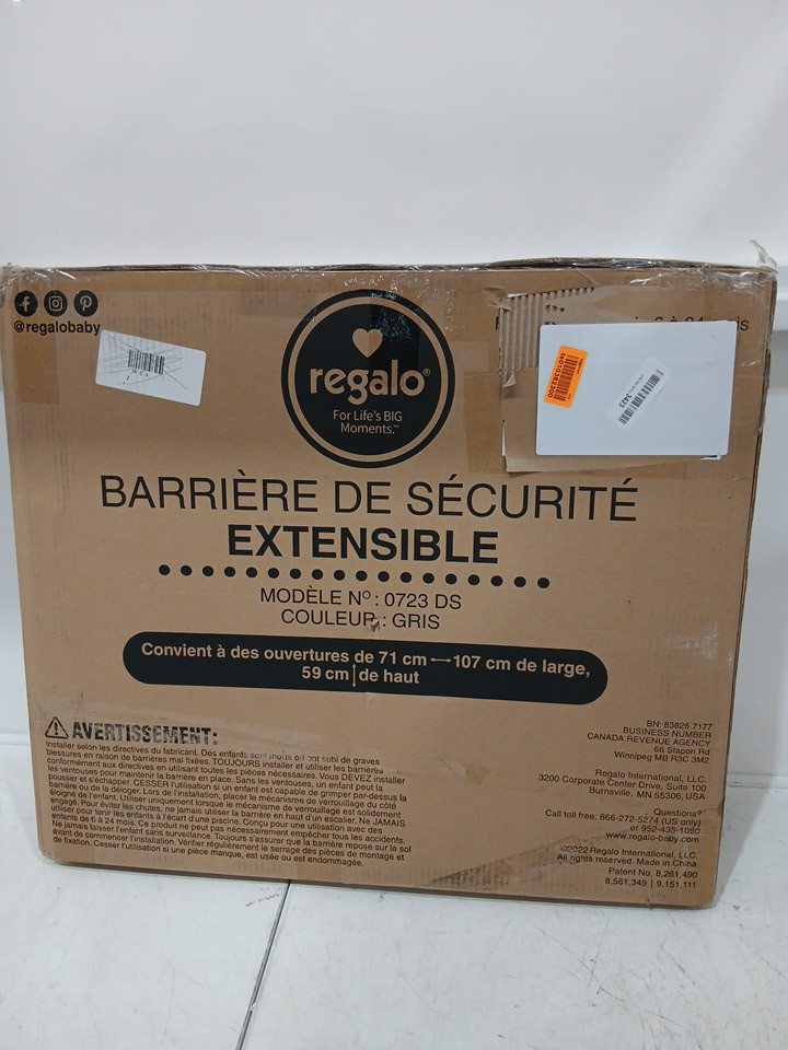 regalo plastic expandable safety gate - 28" - 42" x 23" - grey (model: 0723ds) image 2