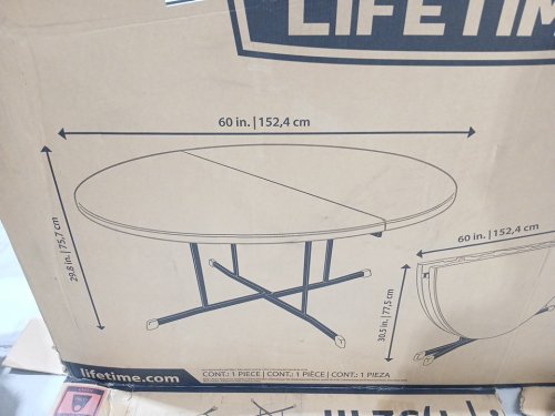 Lifetime COMMERCIAL ROUND FOLDING TABLE WITH METAL FRAME - 60" x 30" - WHITE (MODEL: 25402) image 5