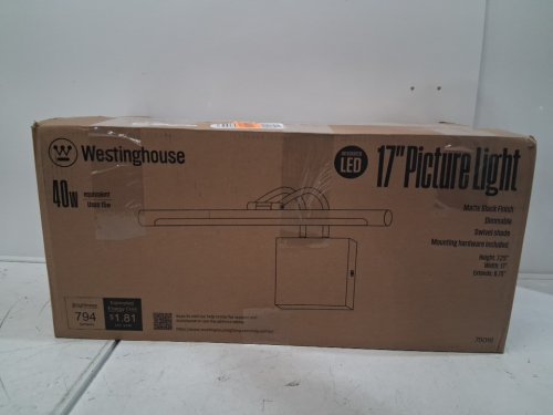 WESTINGHOUSE ADJUSTABLE DIMMABLE LED PICTURE LIGHT - 17" LENGTH, 3000K - MATTE BLACK (MODEL: 75016) image 4