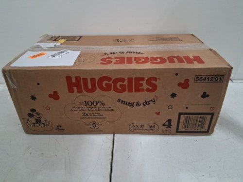 186pk huggies snug and dry diapers - size 4 (22-37lb) - disney mickey mouse (model: 56412) image 2