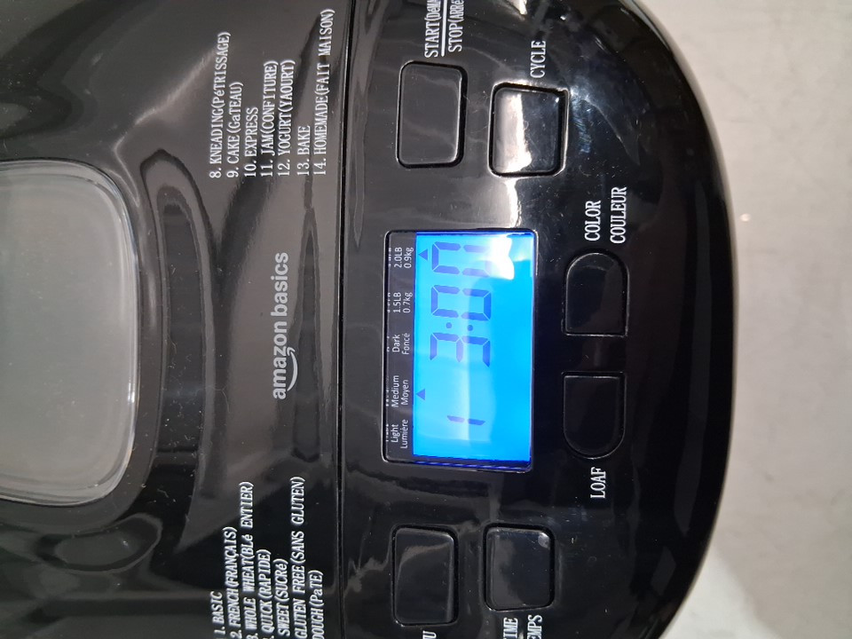Amazon Basics 14-Setting Programmable Bread Maker - 2 LBS Cap - Black/Grey (Model: ‎BM1349-UL-B) image 3