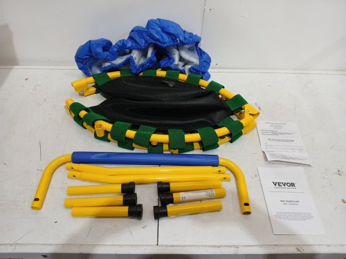 FOLDABLE TRAMPOLINE WITH HANDLE RAIL - 3FT - BLUE/YELLOW (MODEL: TX-B6232D-36IN) image 4