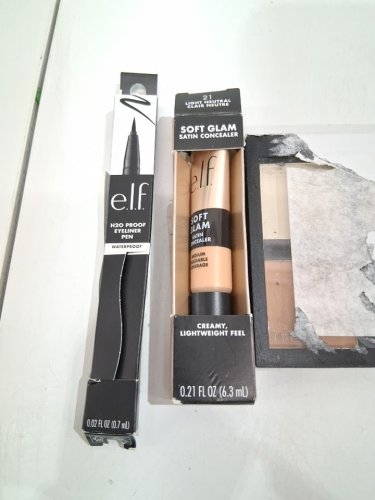 4 assorted elf makeup products - assorted  sizes, types and uses - eyeliner / concealer / powder face palette image 3