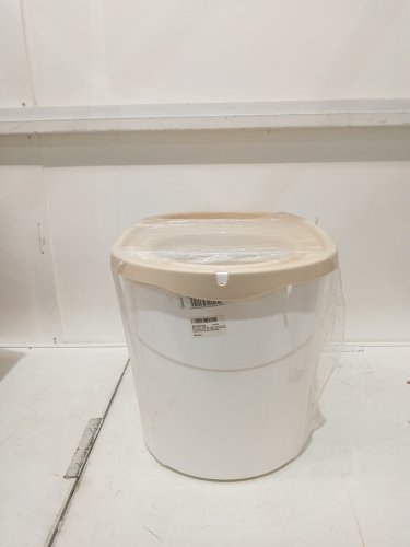 IRIS USA Large Stylish Round Top Entry Cat Litter Box with Scoop - 20.5" x 16.1" x 14.6" - 6.5l - white/beige (model: punt-530) image 3