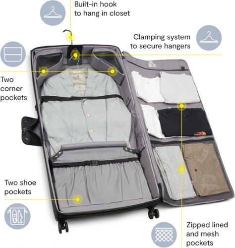 DELSEY PARIS HELIUM DLX ROLLING GARMENT BAG WITH WHEELS - 23" - BLACK (MODEL: 40239752500) image 3