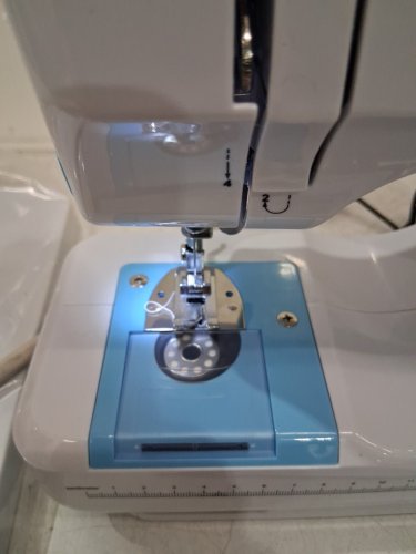 MINI ELECTRIC PORTABLE SEWING MACHINE WITH 12 STITCHES, LED LIGHT, ACCESSORIES & TABLE EXTENSION - WHITE/BLUE (MODEL: SM-505) image 4