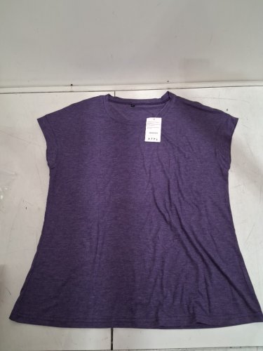 Women's VUTRU Crew Neck Loose Fit Tee Blouse T-Shirt - large - purple image 2