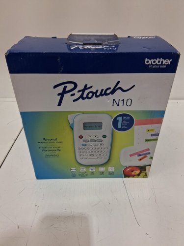 brother p-touch PORTABLE label maker printer FOR USE WITH 12mm BTAG labels - WHITE/blue (model: pt-N10) image 2